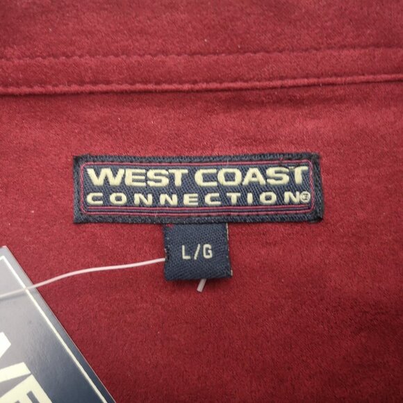 NWT West Coast Connection Men's Size Large Red Button Front Shirt - Picture 3 of 11
